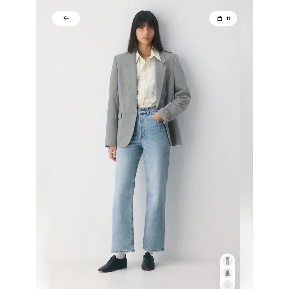 ARITZIA Denim Forum Light Blue Hi-Rise Straight Jeans